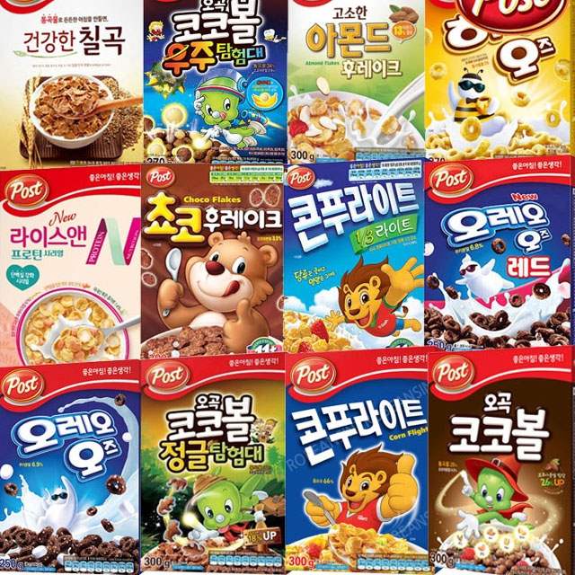 인기시리얼 골라담기/콘푸라이트300g,아몬드후레이크300g,오레오오즈250g,코코볼300g,콘푸로스트300g,콘푸라이트600