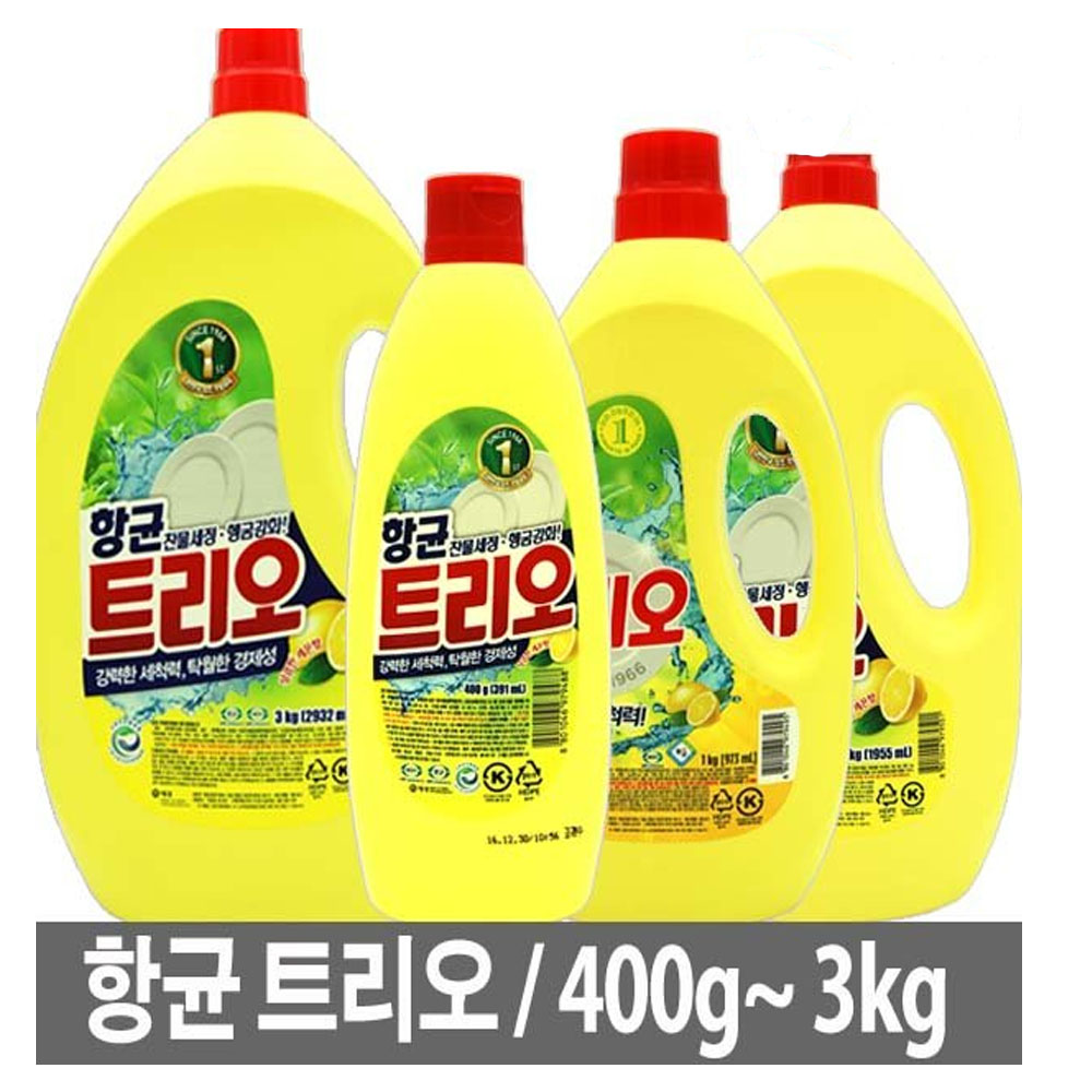 애경산업 항균트리오 주방세제 400g 15개/ 1kg(12개입)2kg(6개)3kg(4개)