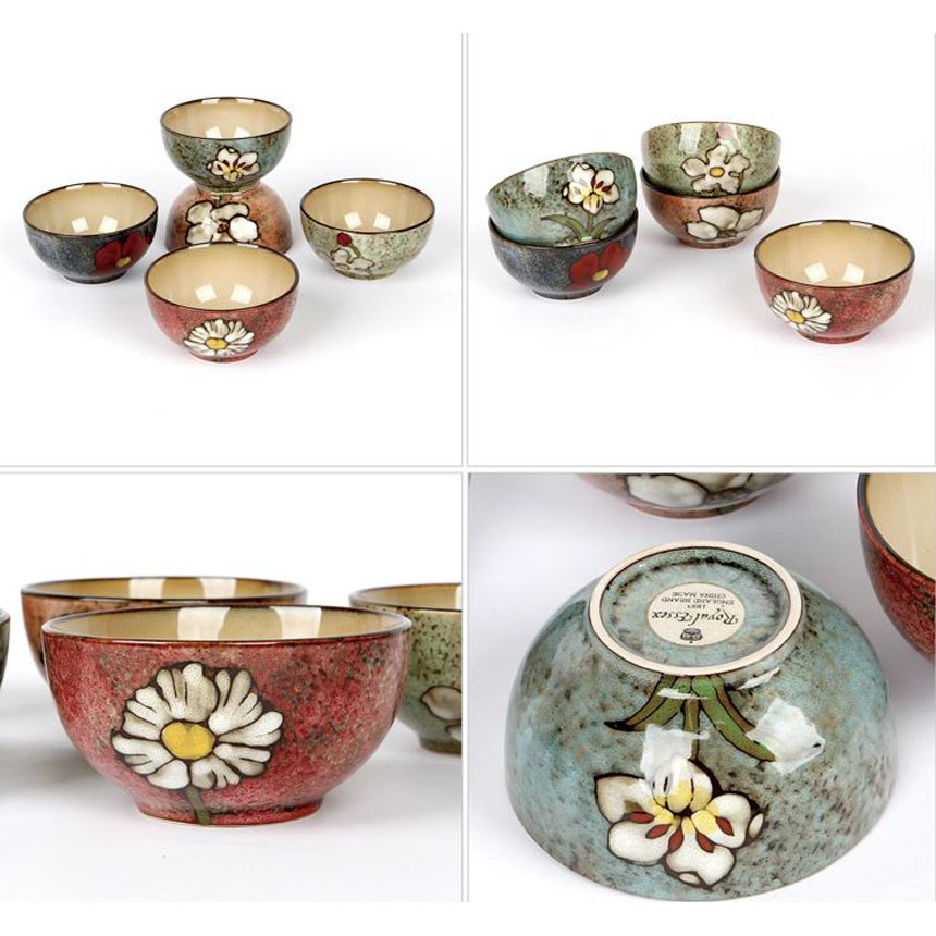 핸드페인팅 소담대접 5p 국그릇 대접세트/선물세트/집들이선물/그릇세트/고급그릇/무료배송